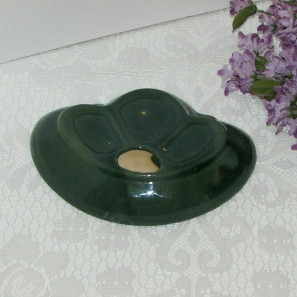 MID-CENTURY ART POTTERY Ashtray Blue Green Drip Glaze - Picture 7 of 8